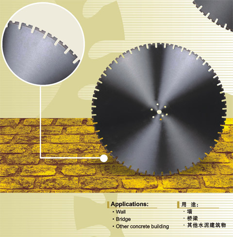 Laser welded diamond saw blades for wall