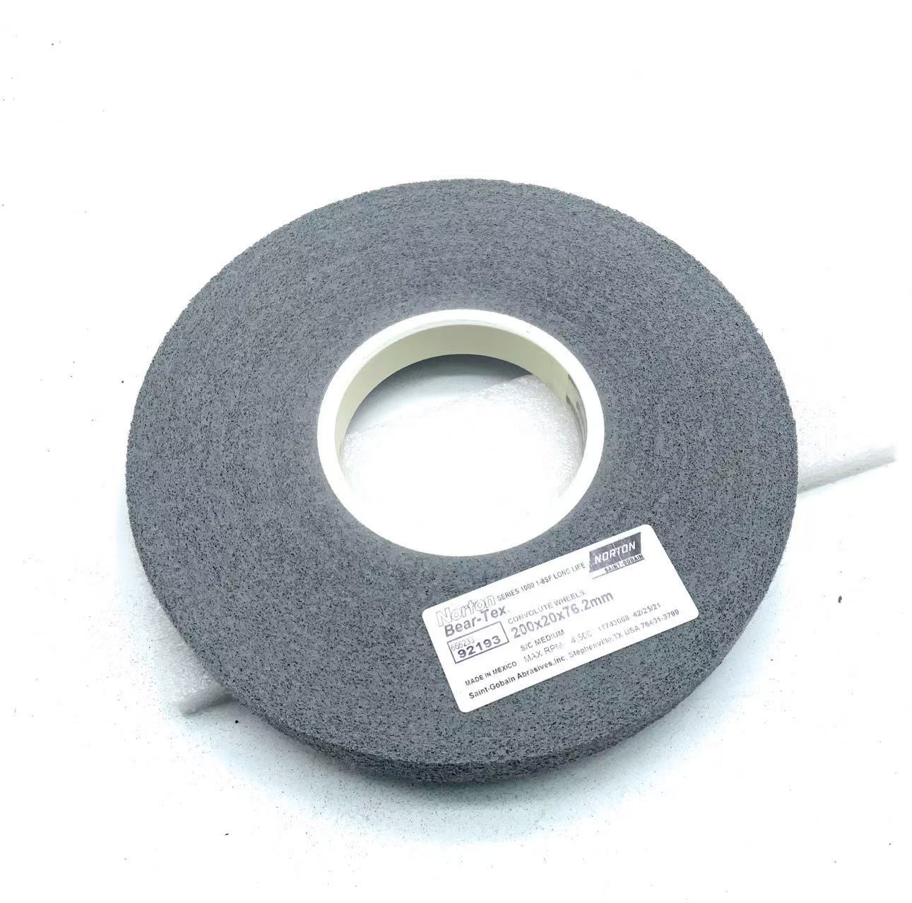 Non Woven Nylon Convolute Wheel, 8SF Long Life for Glass Coating Removal & Polishing - 200x20x76.2mm